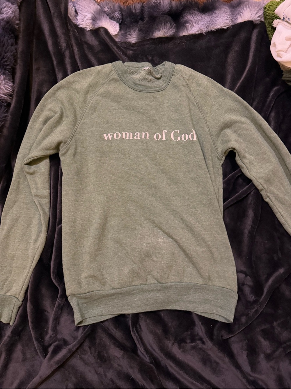 Woman of God Olive Crewneck Sweatshirt - Women's Green Pullover